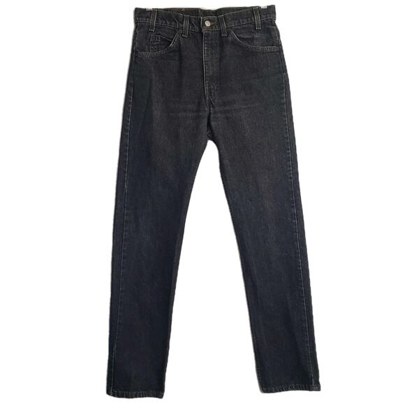 VTG 90s Levis 505 Jeans Mens 32x32 Black Denim Orange Blank Tab USA Made. Nice